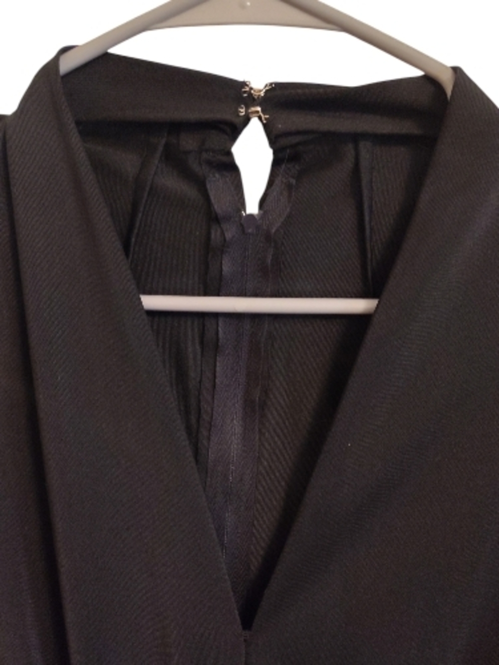 Vintage 70's Handmade Black V-Neck Empire Waist Maxi Dress - Picture 8 of 9